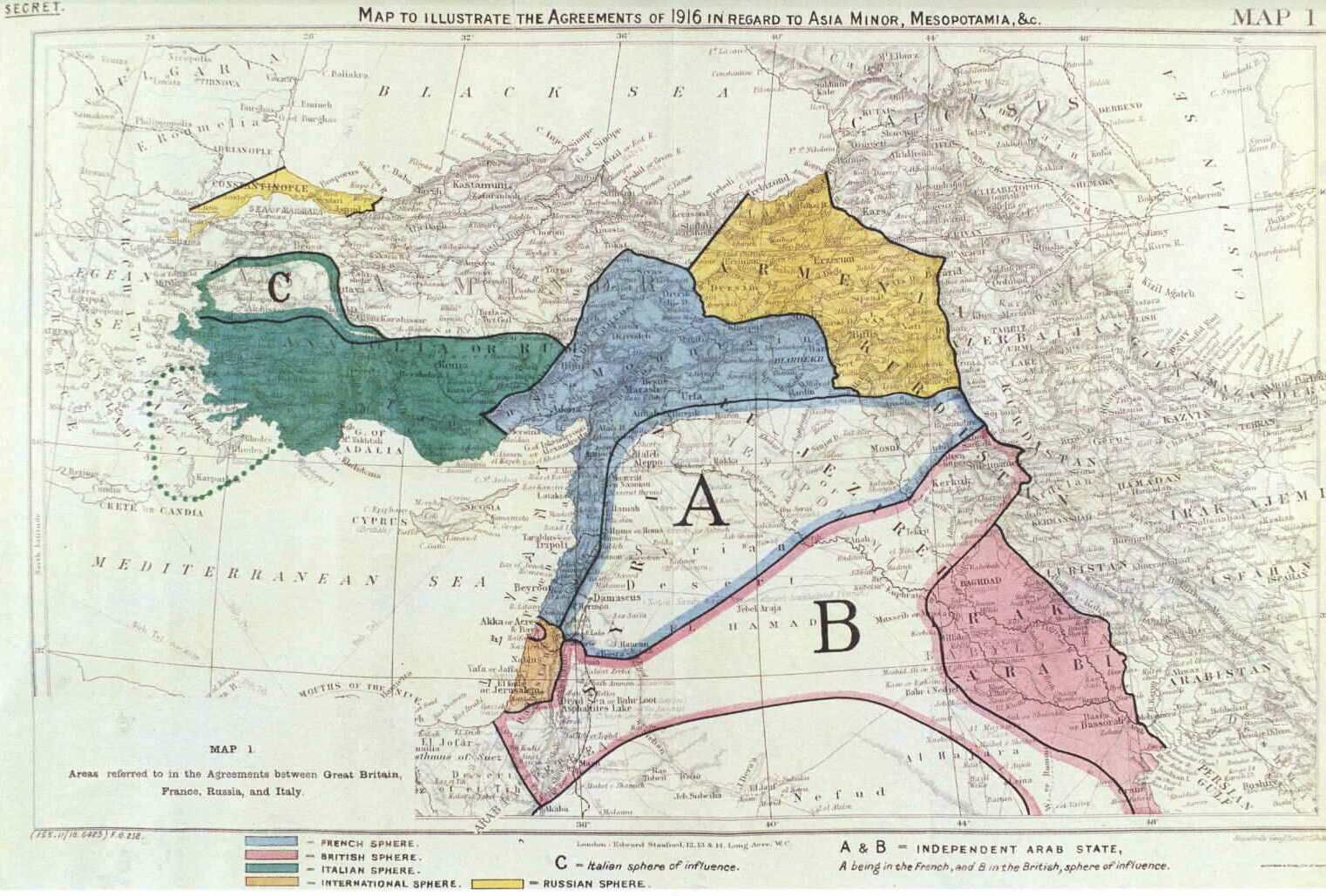 اتفاقية سايس بيكو التي قسمت الدول العربية