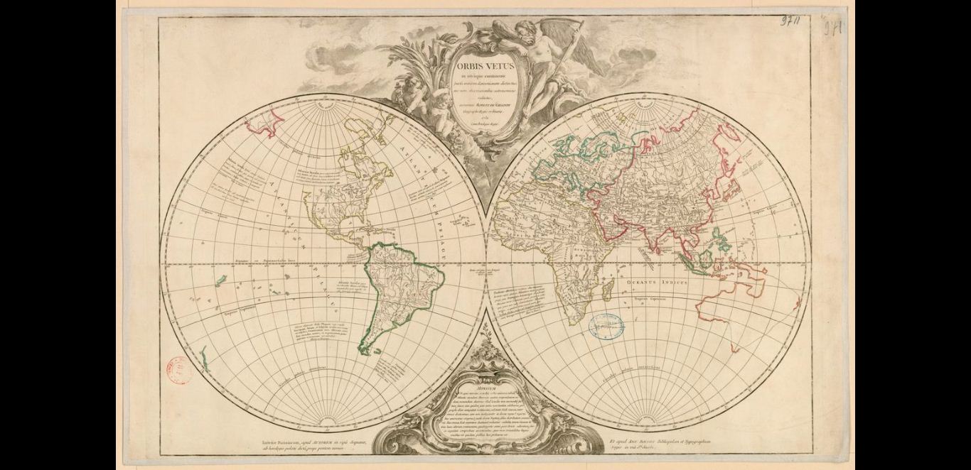 خريطة العالم القديم في عام 1752