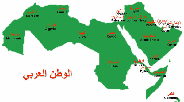 الموقع الجغرافي للوطن العربي